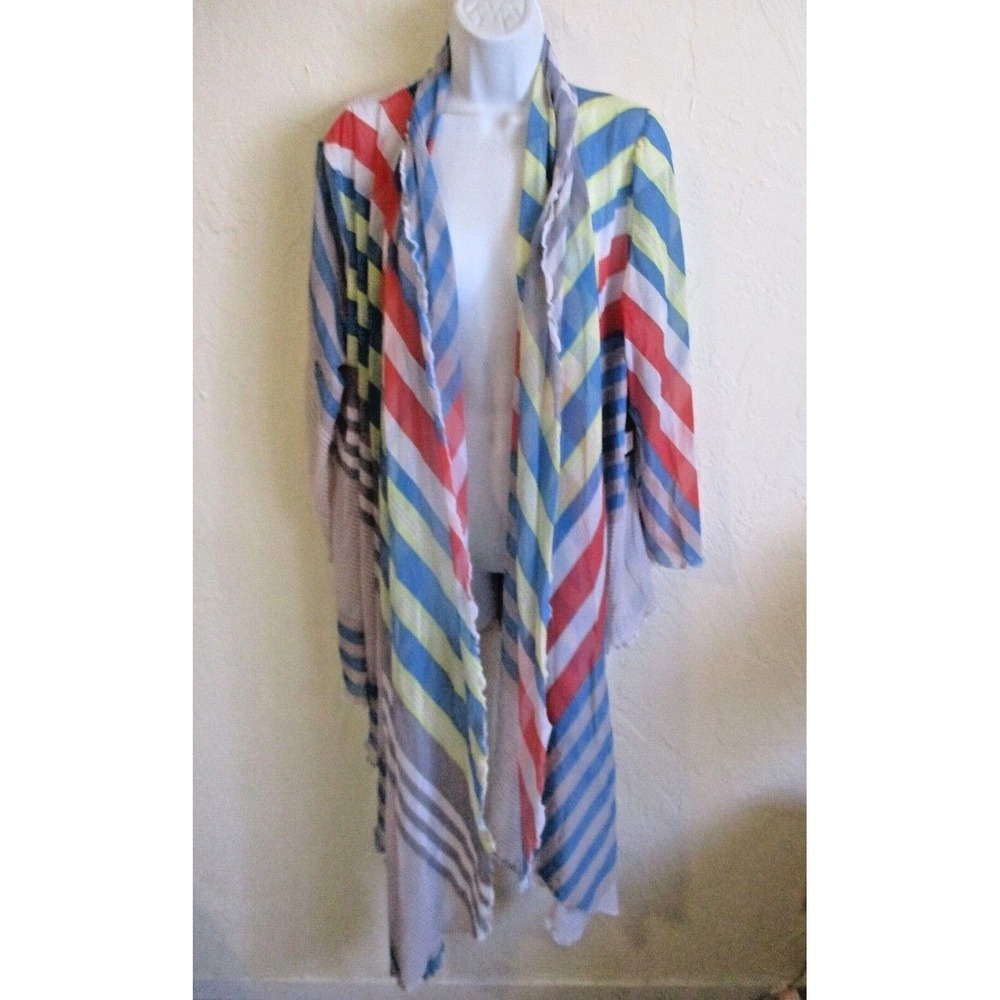 Jill Alexander Open Front Cardigan Sheer Striped One Size Fits Most S, M, L NWT